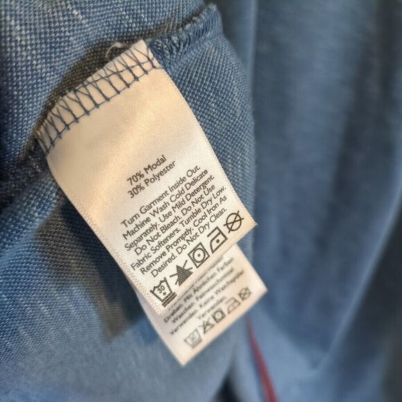 Eddie Bauer Men's XL Blue Heathered Active Fit Short Sleeve Polo Shirt - Picture 6 of 7